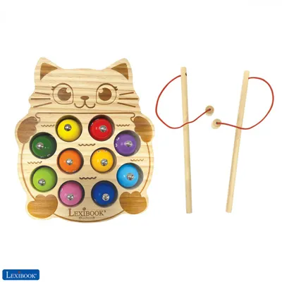 Zdjęcie produktu dla Toys Cats Fishing - gra wędkarska wykonana z drewna z kolorowymi przynętami wędkarskimi
