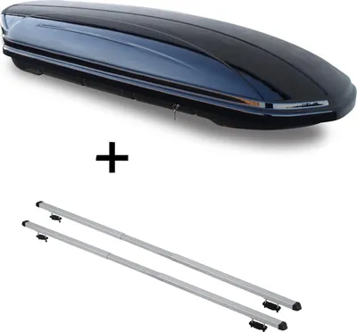 Produktbild von Dachbox VDPMAA460 460Ltr schwarz glänzend abschließbar + Dachträger RAPID kompatibel mit Mercedes M (W163) (5Türer) 97-05