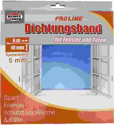 Produktbild von Dichtungsband für Fenster/Türen, 6mx10mm, 5mm Spaltenbreite