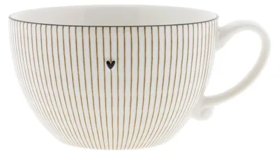 Produktbild von Suppentasse klein STRIPES Streifen weiß mit Herz D. 13cm Bastion Collections