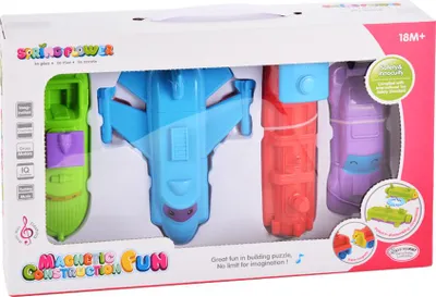 Zdjęcie produktu dla Kreatywna magnetyczna konstrukcja zabawa dla powietrznych pojazdów lądowych (4PCS) z muzyką i światłem