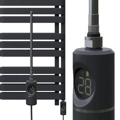 Produktbild von Elektro Heizstab Heizlanze Heizelement zum Nachrüsten für Badheizkörper Patrone Digital Display Anthrazit 900W