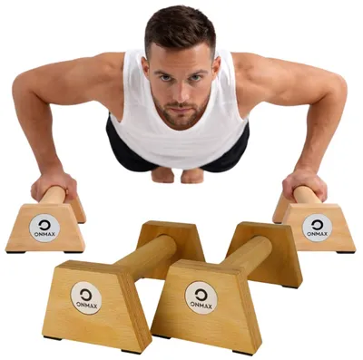 Zdjęcie produktu dla Paraletki ONMAX Strong Bars 25 cm drewniane antypoślizgowe