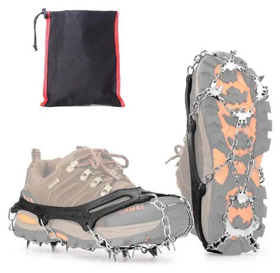Productafbeelding van Vdealen wandsteunzolen voor wandelschoenen met 19 roestvrijstalen spikes. Antislip schoenaccessoires voor dames en heren. Ideaal voor outdooractiviteiten en uitdagingen zoals wandelen, klimmen, vissen, hardlopen en trekking (XL)