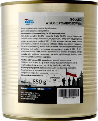 Zdjęcie produktu dla Gołąbki Arpol w sosie pomidorowym 850 g