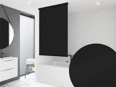 Zdjęcie produktu dla Zasłona prysznicowa półkasetowa PEVASchwarz 150x240 cm