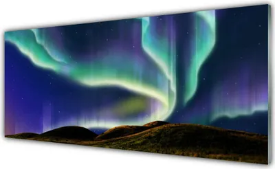 Produktbild von Glasbilder 125x50 Wandbild Druck auf Glas Polarlicht Landschaft