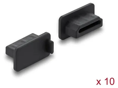 Immagine prodotto di DELOCK, protezione antipolvere per connettore HDMI-A, silicone, 10 pezzi, nero