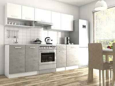 Obrázek produktu pro Kuchyňská linka LUIZA II 240x180 - Bílá + beton
