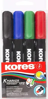 Image de Kores Permanent-Marker "K MARKER", Keilspitze, 4er Etui