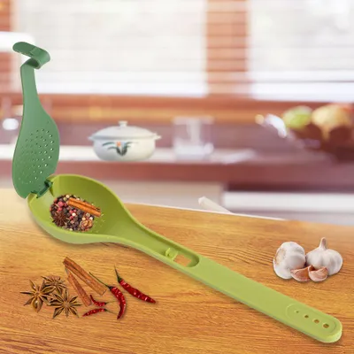 Produktbild von Kräutersieb Löffel 1 Stück, Kunststoff Kolander Mit Druckknopf, Für Suppen Gewürzinfusion