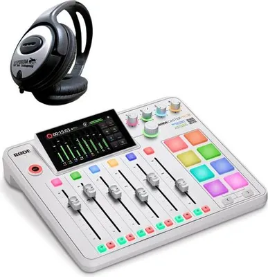 Immagine prodotto di Rode Rodecaster Pro II bianco con cuffie