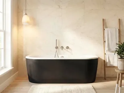 Obrázek produktu pro Oválná vana form&style 80 x 180 x 60 cm bílá černá lesklá