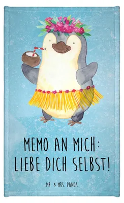 Produktbild von Mr. & Mrs. Panda Handtuch Pinguin Kokosnuss - Eisblau - Geschenk, Gästehandtuch 30x50, Frotteetuch, Ferien, Hawaii, Gästetuch, gäste wc, Urlaub, Klein