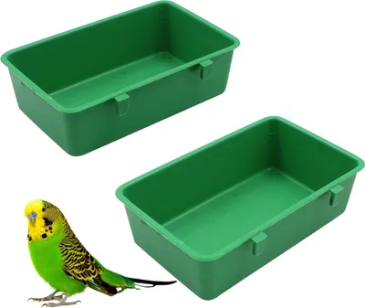 Produktbild von Vogelkäfig Badewanne Vogel Multifunktional Feeder - Vogelhaus aus Kunststoff, Hängende Vogelfutterhaus, Vogelbadewanne mit Haken für kleine Vögel Fink, Wellensittich, Kanarienvogel, Papagei