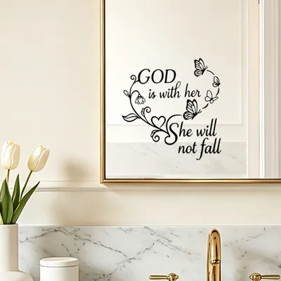 Productafbeelding van Spiegelsticker met Bijbelvers, christelijk, 1 stuk, voor decoratie