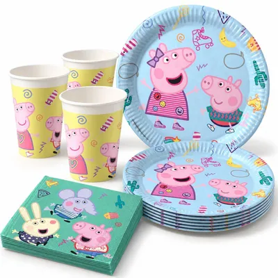Produktbild von Peppa Wutz Partyset zum Kindergeburtstag  für 16 Kinder