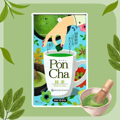 Produktbild von PonCha Matcha – Matcha Tee Tablet in Würfelform – 10 g+Heartforcards Versandschutz