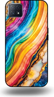 Produktbild von Smartphonica Handyhülle geeignet für OPPO A53 5G / A72 5G / A73 5G mit Regenbogen Gold Marmor Print - TPU Backcover Case Regenbogen Gold Marmor Design