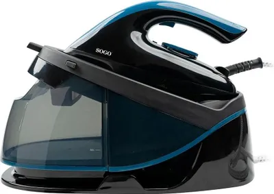 Produktbild von Sogo PLA-SS-6400, 2400 W, 120 g/min, Keramik-Bügelsohle, 7,5 bar, 1,7 l, Schwarz, Blau