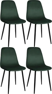 Produktbild von 4er Set Esszimmerstühle Napier Samt grün