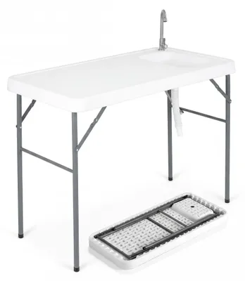 Produktbild von Fischreinigungstisch, Klappspüle und Wasserhahn, 114 cm