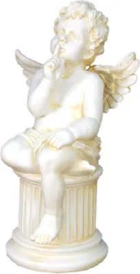 Image de Anges Sculptures Figure Cupidon sur colonne Décoration 0608
