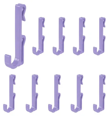 10 Rasterwandhaken, 7,1 cm, Kunststoff, lila