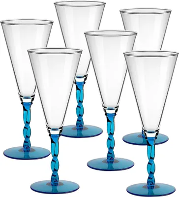 Produktbild von Eiscremeglas 6er-Set Toscana Amore Vero 30cm hellblau