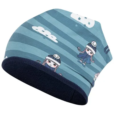 Produktbild von Mädchen Wintermütze gefüttert Beanie Kindermütze, Gr. 54/56, Grün-Dunkelblau