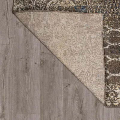 Produktbild von TT Home WohnzimmerTeppich Vintage Look Kurzflor Mit Abstraktem Design Modern Braun Blau Größe 80x150 cm