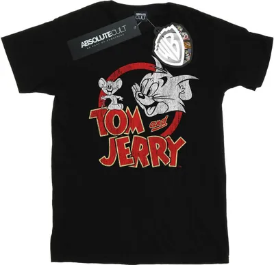 Produktbild von Tom And Jerry - "Distressed Logo" T-Shirt für Damen BI46350 (4XL) (Schwarz)