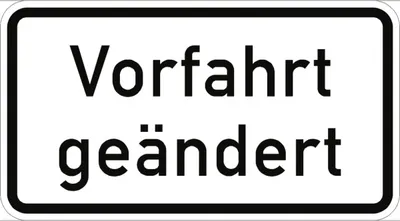 Produktbild von Verkehrsschild VZ1008-30, Vorfahrt geändert, Alu, RA2, 420x231 mm