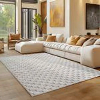 Zdjęcie produktu dla Dywan bouclé Carpettex do salonu sypialni i biura miękki łatwy w pielęgnacji trwały nowoczesny , Rozmiar : 60 x 110 cm , Kolor : Krem-4