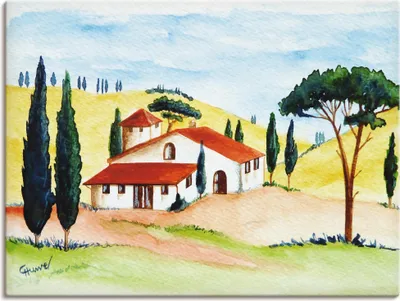 Produktbild von ARTland Leinwandbild Frühling in der Toskana Größe: 60x45 cm