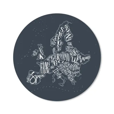 Produktbild von MuchoWow® Mauspad Mousepad Karte - Europa - Kreidetafel 20x20 cm - Mousepads - Maus Mat - Pad - Mausunterlage - Schreibtischmatte