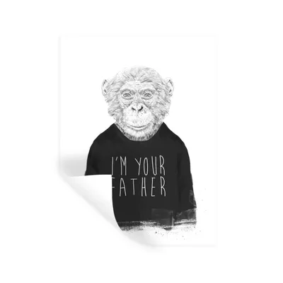 Produktbild von MuchoWow® Wandtattoo Wandsticker Wandaufkleber Affe - Pullover - Ich bin dein Vater - Tiere 90x120 cm Selbstklebend und Repositionierbar - Faltenfrei