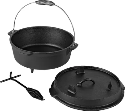 Immagine prodotto di Melko Forno Olandese Sollevatore di Coperchio Potjie BBQ Fire Pot Camping Roaster - 31x20 cm