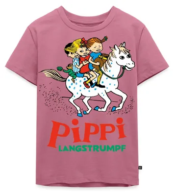 Produktbild von Spreadshirt Pippi Langstrumpf Ausritt Mit Annika Und Tommy Kinder Premium T-Shirt, 134/140 (8 Jahre), Mauve