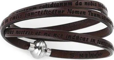 Image de Bracelets cuir Amen argent collection Preghiere - unie