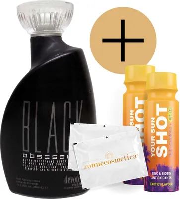 Produktbild von Devoted Creations - Black Obsession + 2 Your Sun Shots + 2 Erfrischende Tücher