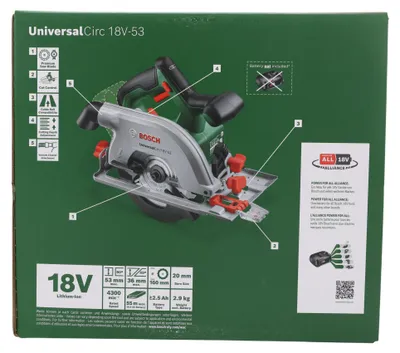 Produktbild von Akku-Kreissäge UniversalCirc 18V-53