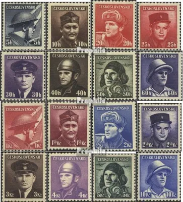Produktbild von Briefmarken Tschechoslowakei 1945 Mi 439-454 (kompl.Ausg.) postfrisch Soldaten