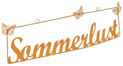 Produktbild von Gartendeko Schmetterlinge Sommer Schriftzug Metall Dekohänger Edelrost