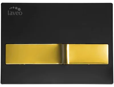 Image de Laveo BENI VPB_795G Bouton de chasse d'eau, noir et or