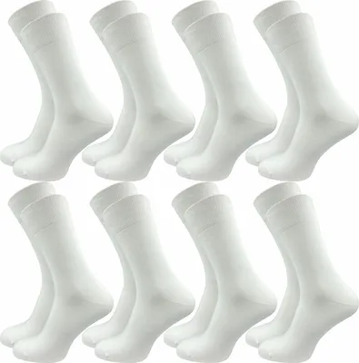 Produktbild von Gawilo  100% Baumwollsocken ohne Naht | Weich & Bequem | Herren (8 Paar), Weiss / 39 - 42