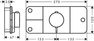 Imagen del producto de Módulo termostático AXOR ONE f para termostato de pared, 3 salidas, cromo