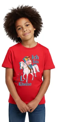 Produktbild von Spreadshirt Bibi und Tina Ich Bin 1. Klasse Kinder T-Shirt, 98/104 (3-4 Jahre), Rot