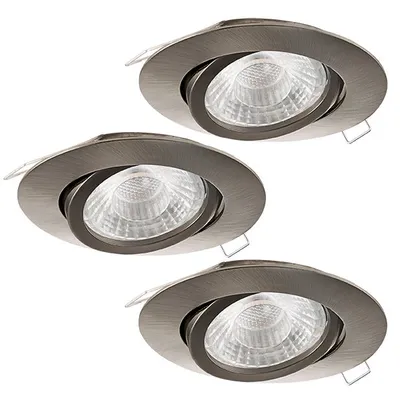 Produktbild von Eglo 95359 Tedo 1 LED Einbauleuchte 3x5W Aluguss Nickel-matt
