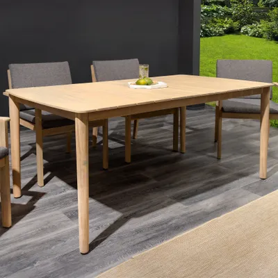 Produktbild von riess-ambiente Wetterfester Gartentisch KOPENHAGEN 160cm natur Akazie Massivholz Bootsform Outdoor Balkontisch Terrassentisch Tisch
